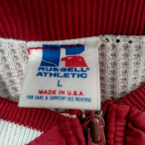 Vintage University Of Alabama Crimson Tide Jacket Men Large Red Thermal Rip Stop - Picture 6 of 16